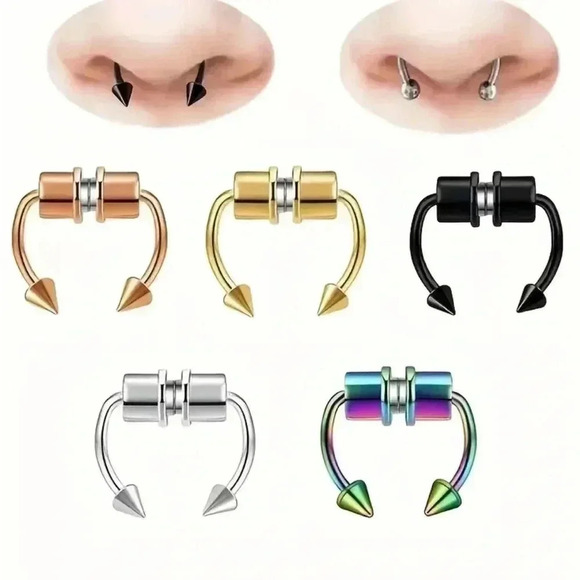 Nose Ring Magnetic Set of 5 - Picture 1 of 3